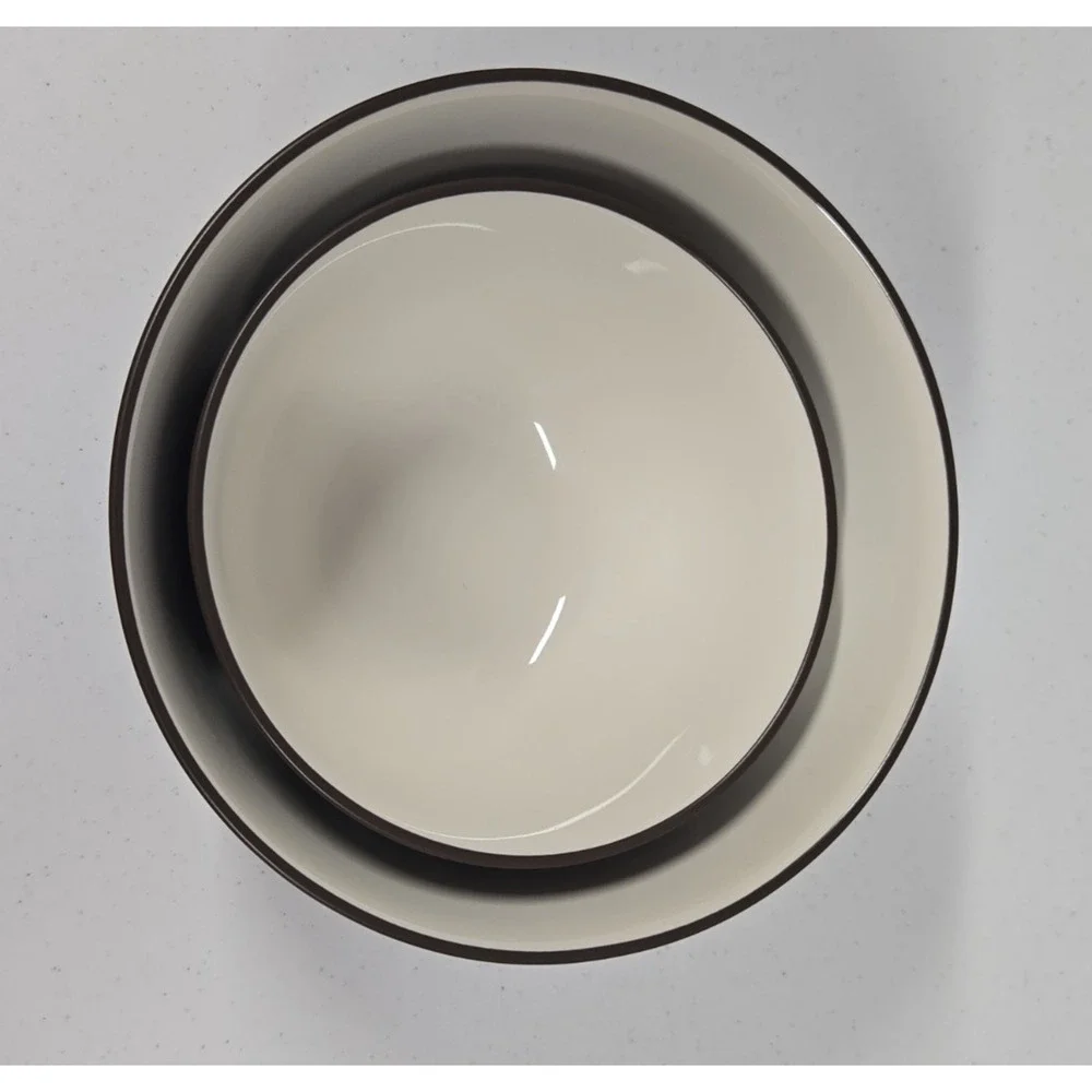 Noritake Colorwave Stoneware Serving Bowls X 2 Small Medium Chocolate Brown New